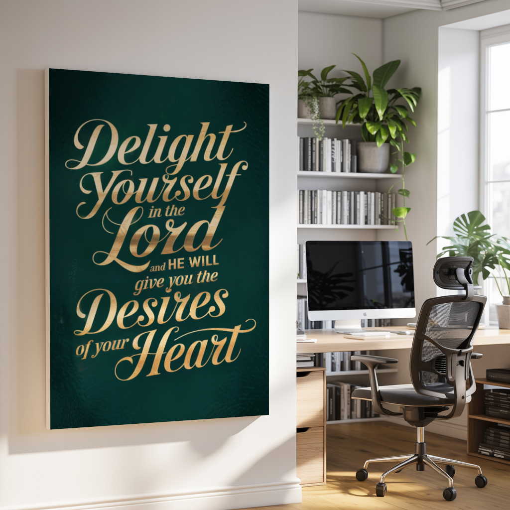 "Delight Yourself in the Lord" - Inspirational Scripture Typography Wall Art Print