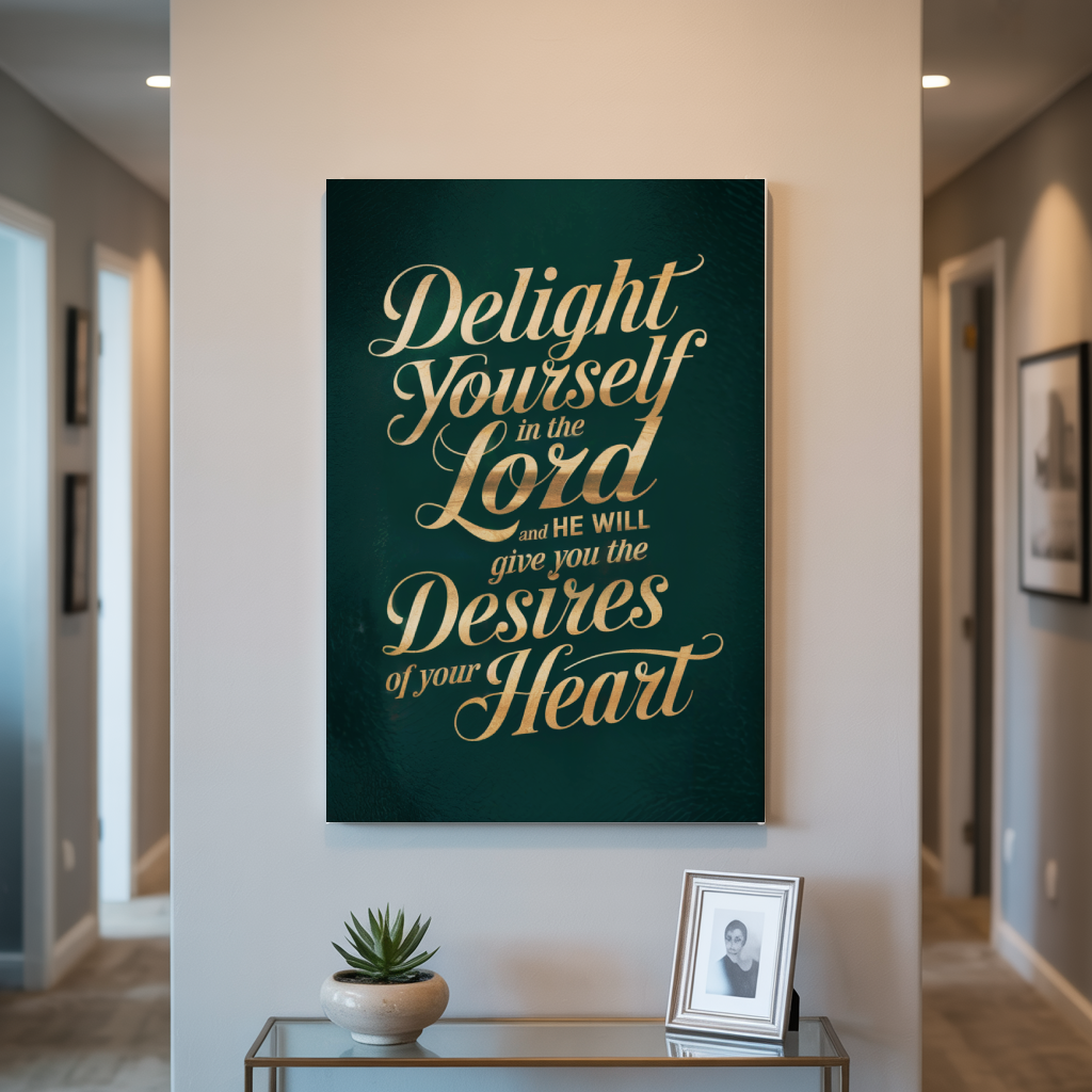 "Delight Yourself in the Lord" - Inspirational Scripture Typography Wall Art Print