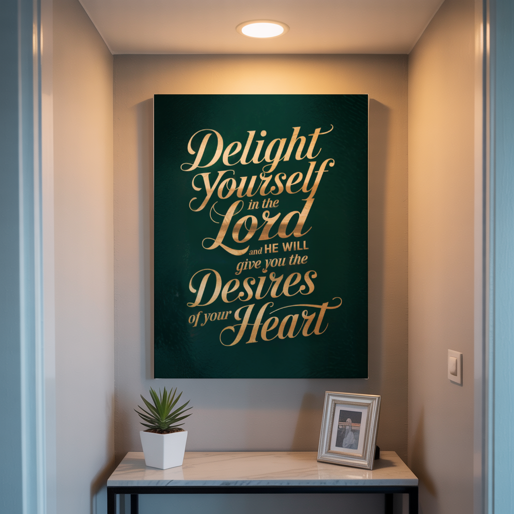 "Delight Yourself in the Lord" - Inspirational Scripture Typography Wall Art Print