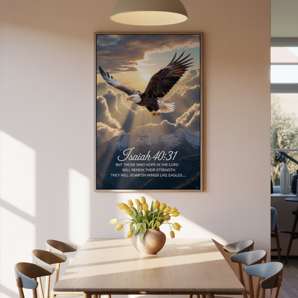 "Wings Like Eagles" - Isaiah 40:31 Majestic Scripture Wall Art