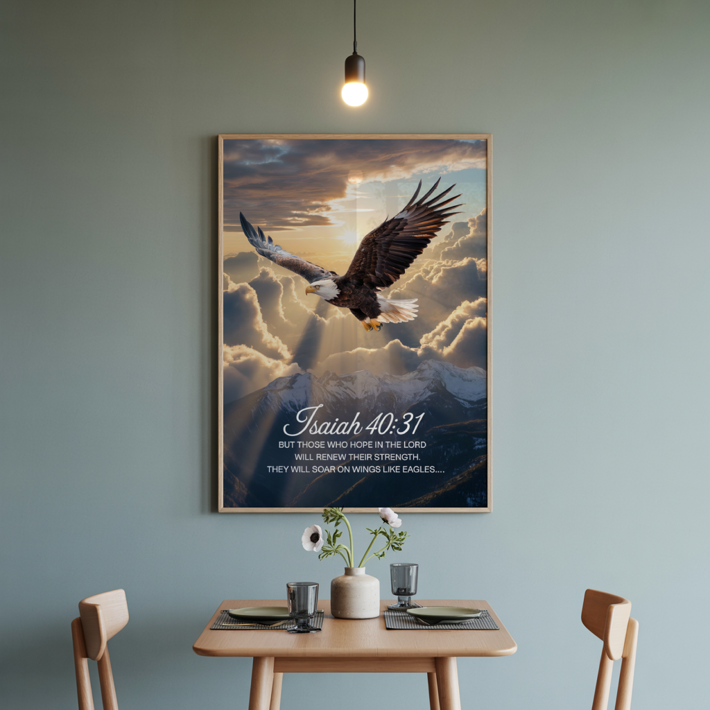 "Wings Like Eagles" - Isaiah 40:31 Majestic Scripture Wall Art