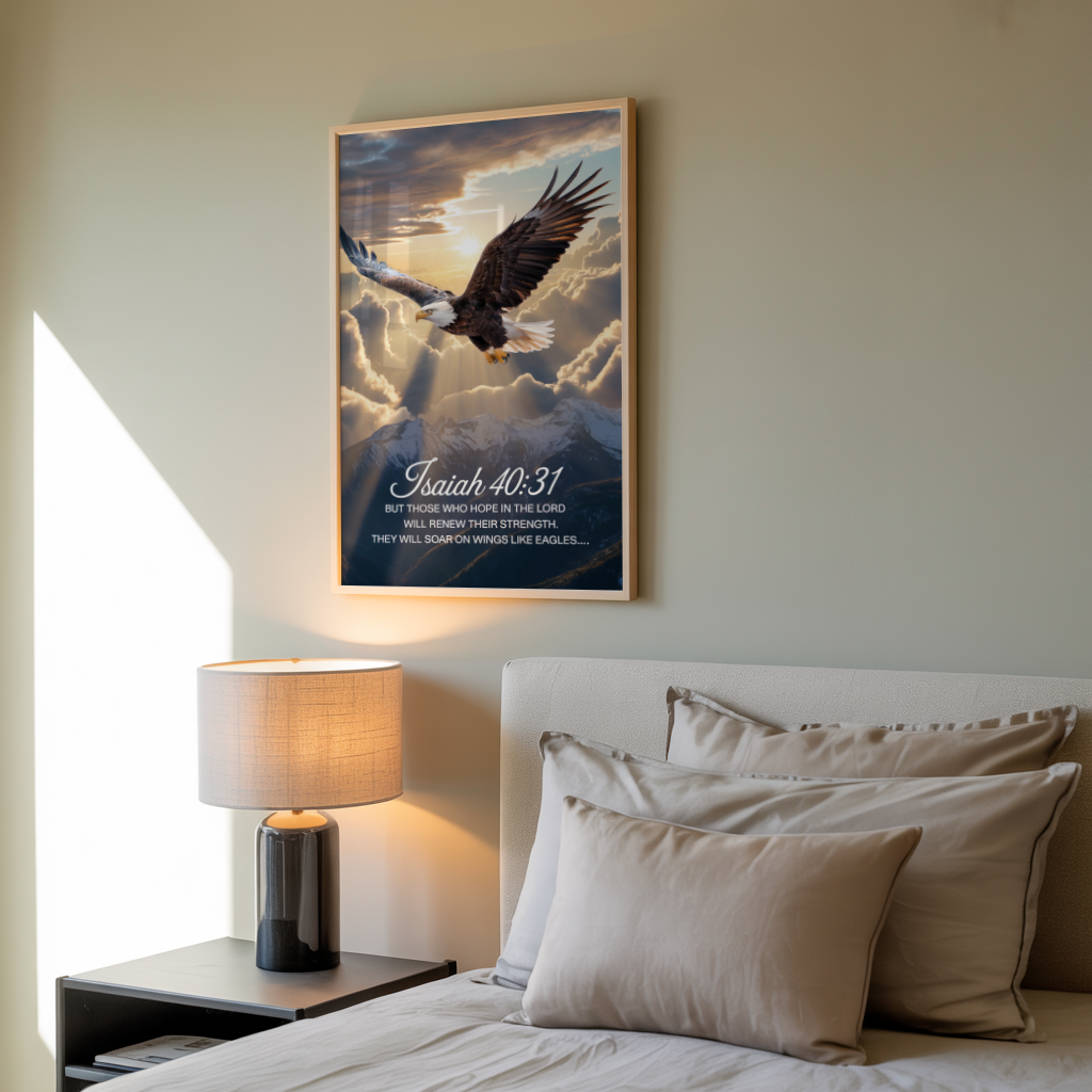 "Wings Like Eagles" - Isaiah 40:31 Majestic Scripture Wall Art