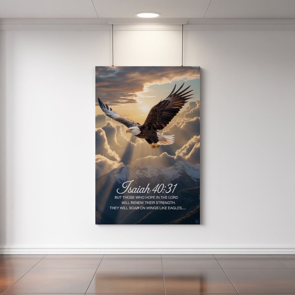 "Wings Like Eagles" - Isaiah 40:31 Majestic Scripture Wall Art