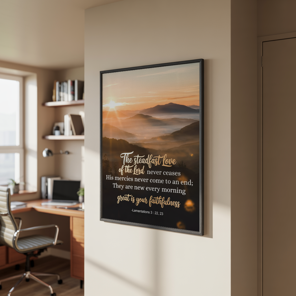 "Morning Mercies" - Lamentations 3:22-23 Scripture Wall Art