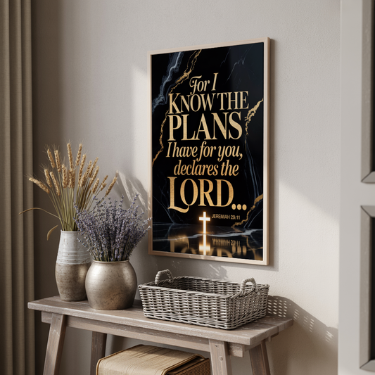 "God's Plans for You" - Jeremiah 29:11 Dramatic Scripture Wall Art
