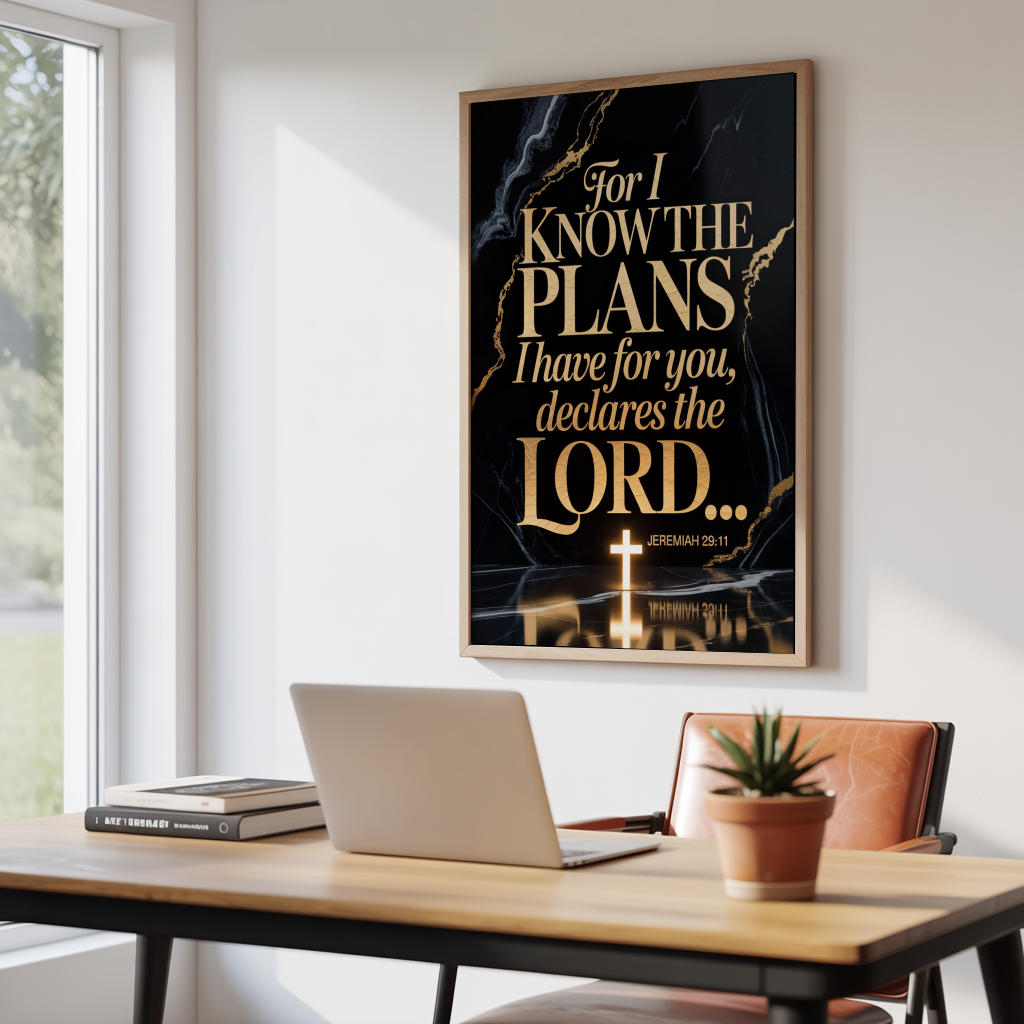 "God's Plans for You" - Jeremiah 29:11 Dramatic Scripture Wall Art
