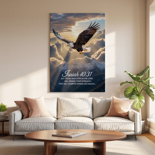 "Wings Like Eagles" - Isaiah 40:31 Majestic Scripture Wall Art