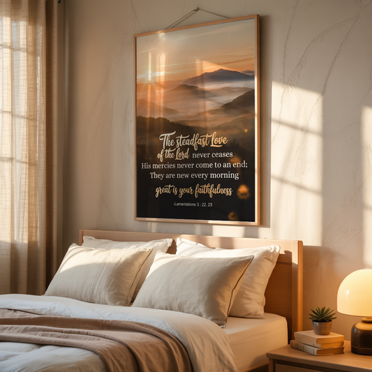 "Morning Mercies" - Lamentations 3:22-23 Scripture Wall Art